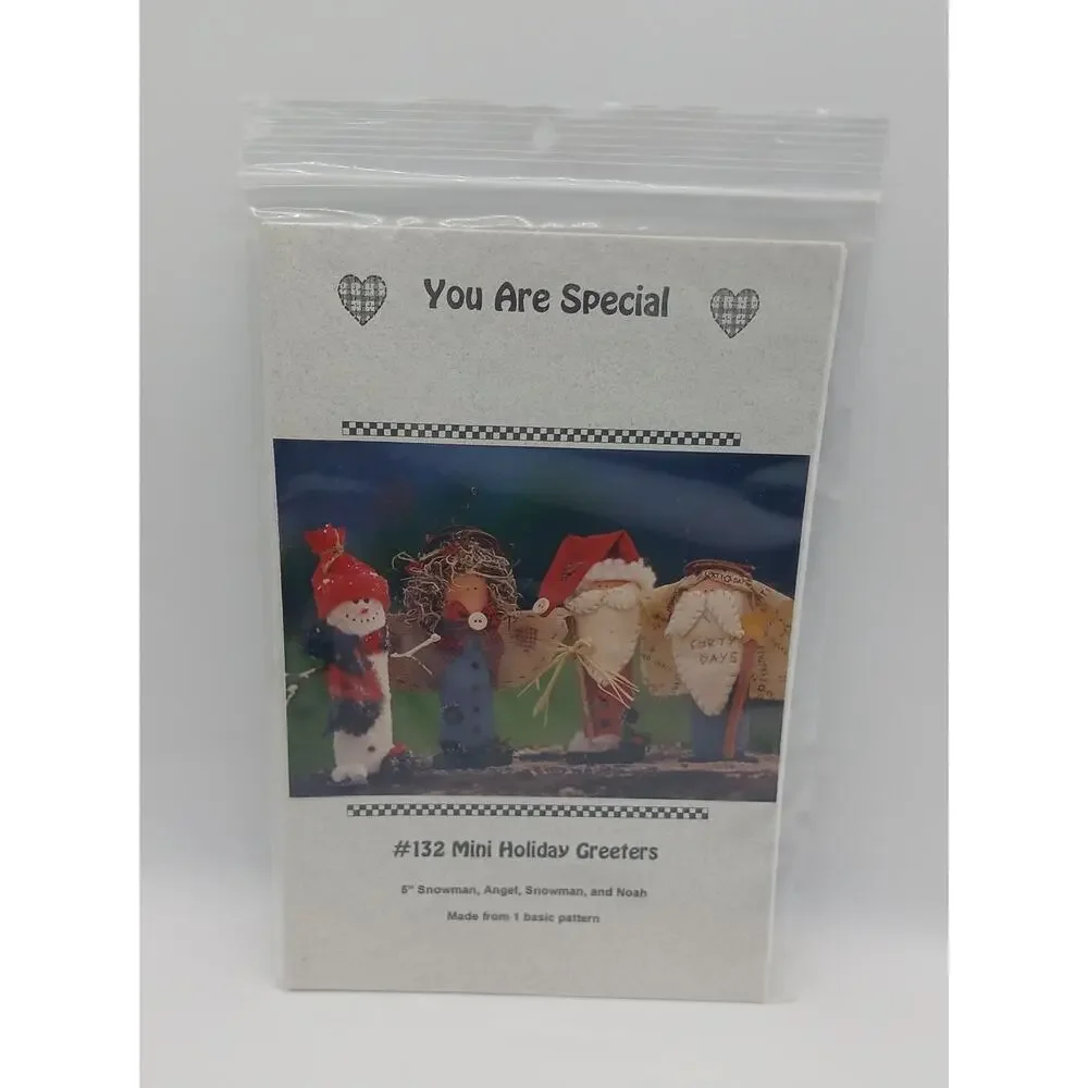 You Are Special #132 Mini Holiday Greeters Christmas Angel Snowman Santa Pattern